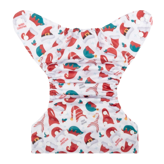 ALVABABY Christmas One Size Print Pocket Cloth Diaper -Christmas hats(Q76A)