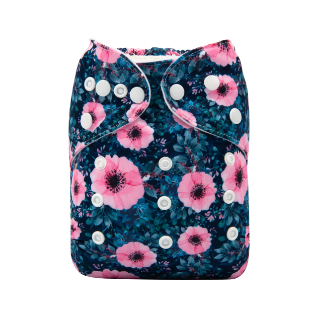 ALVABABY One Size Print Pocket Cloth Diaper - Flowers(H296A)