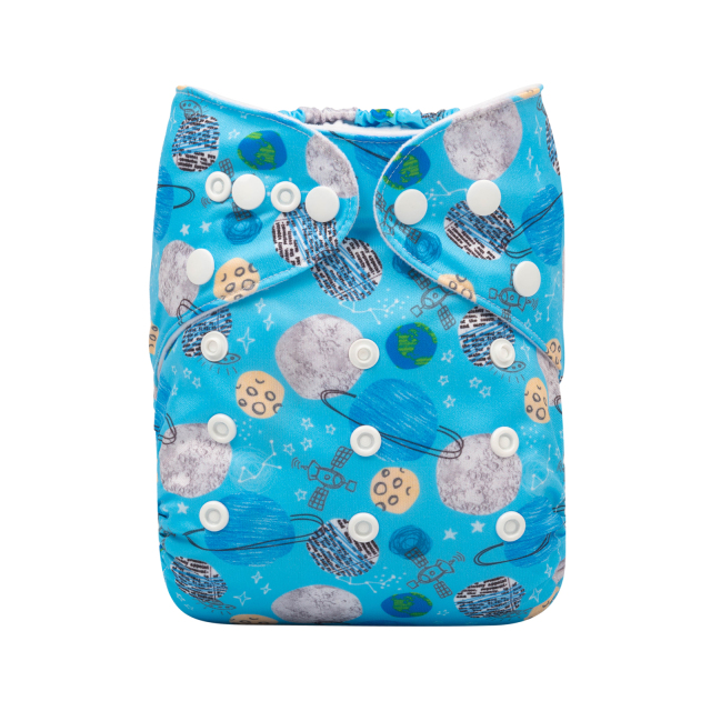 ALVABABY One Size Print Pocket Cloth Diaper -Planet(H304A)