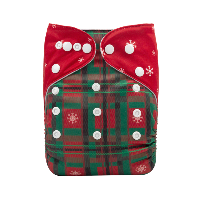 ALVABABY Christmas One Size Positioning Printed Cloth Diaper (QD53A)