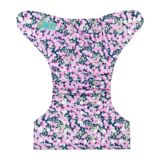 ALVABABY One Size Print Pocket Cloth Diaper-Flowers (H347A)
