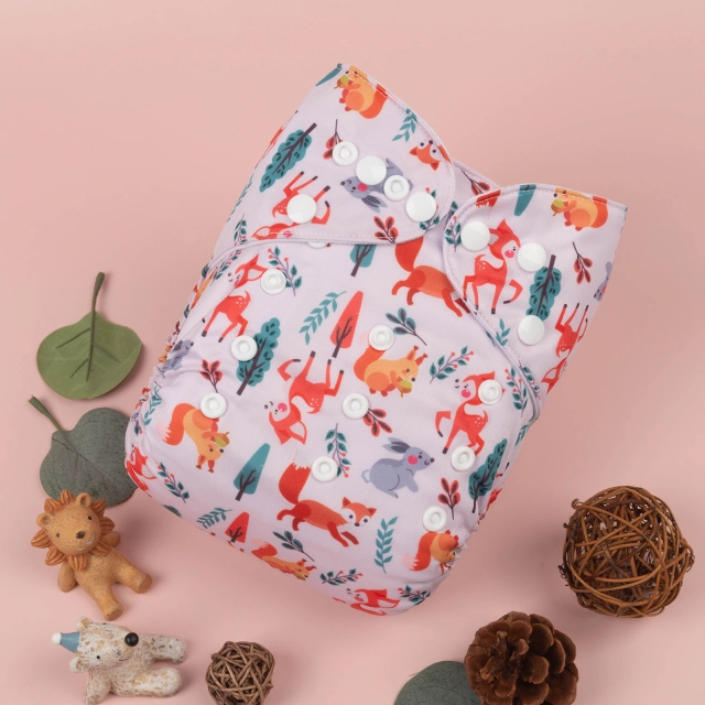 ALVABABY One Size Print Pocket Cloth Diaper -Animals(H388A)