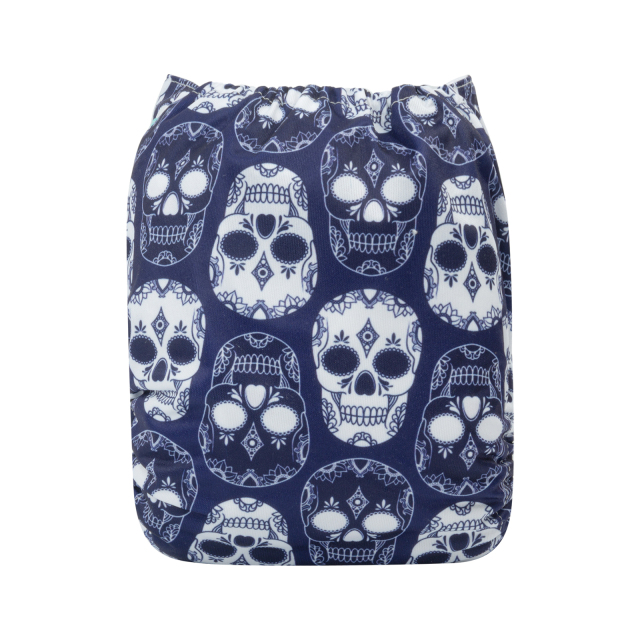 ALVABABY One Size Print Pocket Cloth Diaper-Skull (H332A)