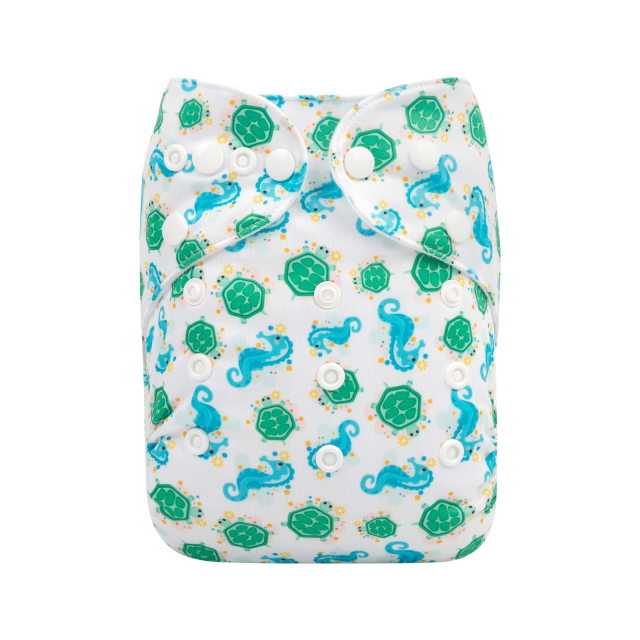 ALVABABY One Size Print Pocket Cloth Diaper-Hippocampus (H357A)