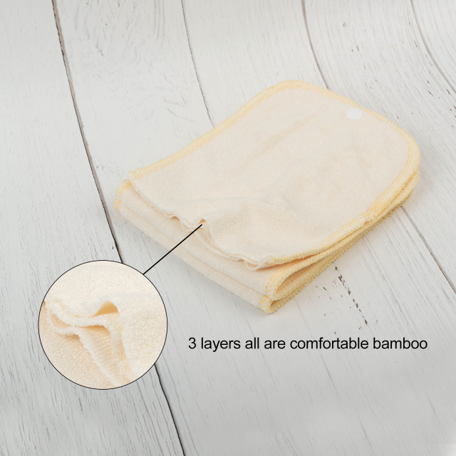 6PCS Snap 3-layer Bamboo Insert - (6KX01A)