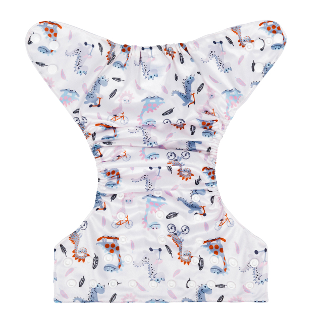 ALVABABY One Size Print Pocket Cloth Diaper-Dinosaur (H379A)