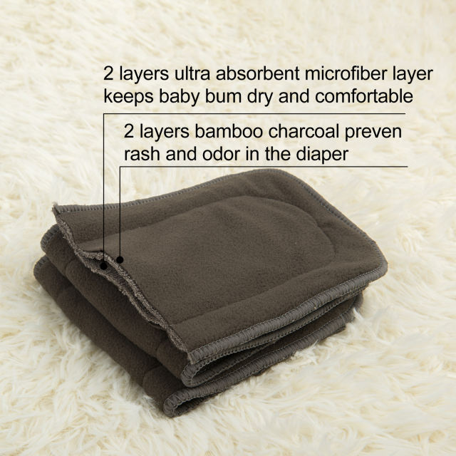 6PCS One Size 4-layer Bamboo Charcoal Insert -(6ZTMBA)