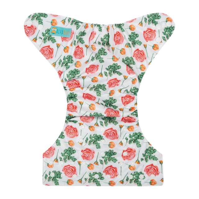 ALVABABY One Size Print Pocket Cloth Diaper-Flowers (H340A)