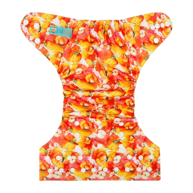 ALVABABY One Size Print Pocket Cloth Diaper -Apples(H346A)