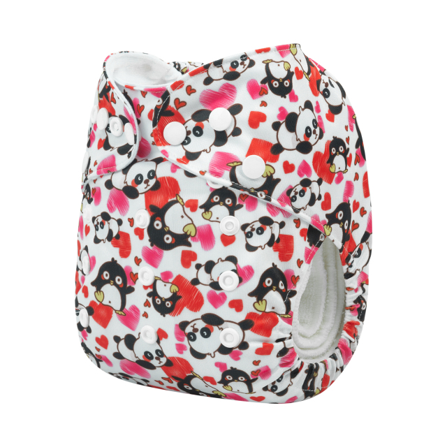 ALVABABY One Size Print Pocket Cloth Diaper -Love and animals(H363A)