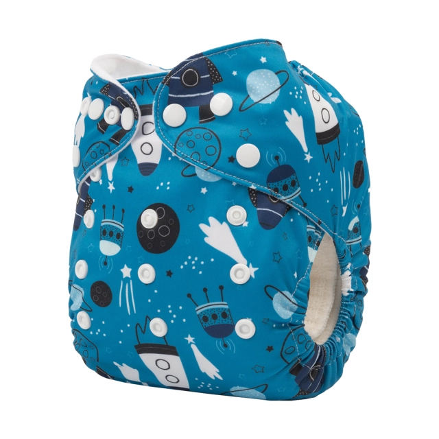 ALVABABY One Size Print Pocket Cloth Diaper- Rocket(H360A)