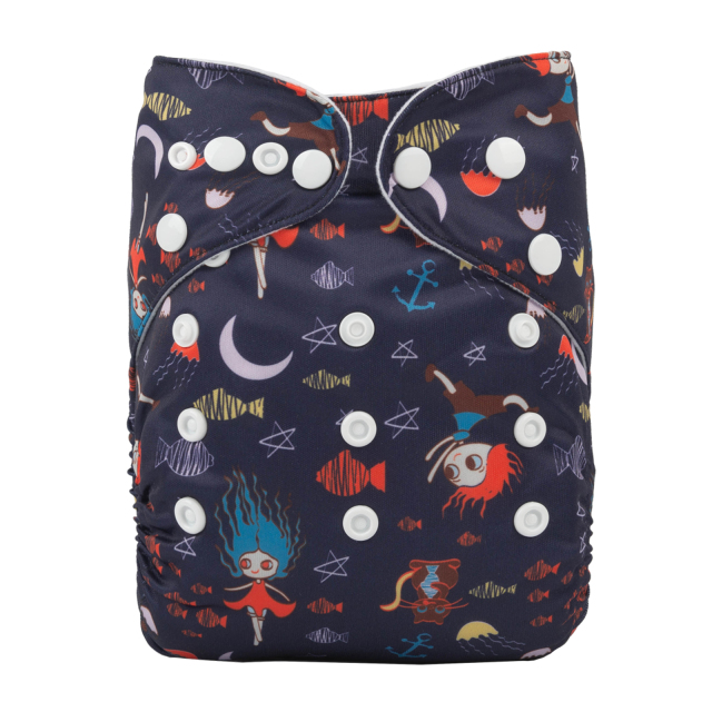 ALVABABY One Size Print Pocket Cloth Diaper-Star (H368A)