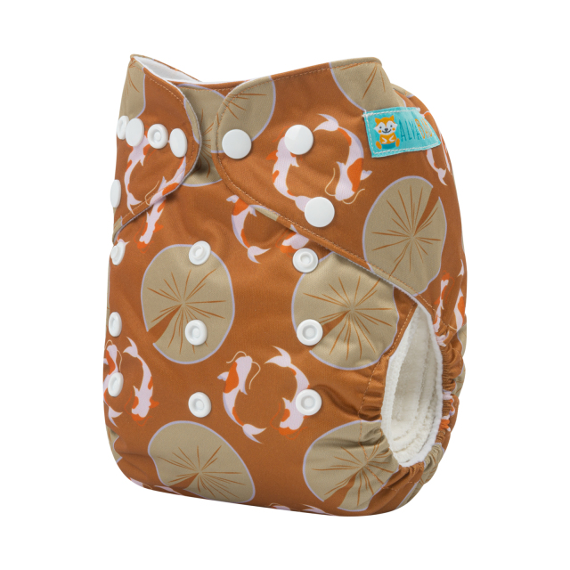 ALVABABY One Size Print Pocket Cloth Diaper-Fishes (H338A)