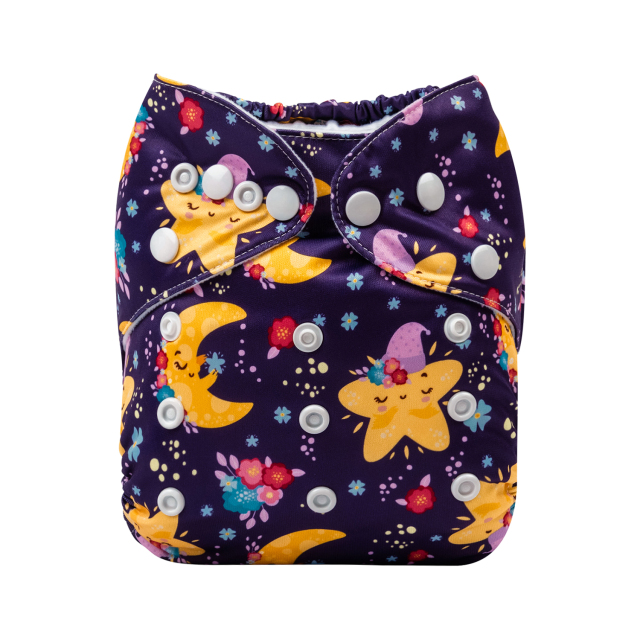 ALVABABY One Size Print Pocket Cloth Diaper -Stars(H375A)