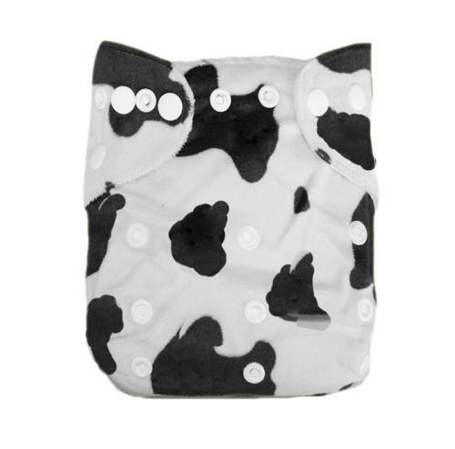 ALVABABY Print Cloth Diaper - One Size Adjustable Washable & Reusable Diaper for Babies and Toddlers -（Dairy Cow, A10A)