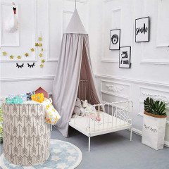 ALVABABY Collapsible Storage basket with Durable Handle, Round Cotton Linen Waterproof Storage Bin (SN-Y05)