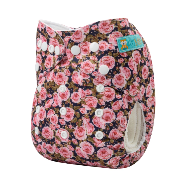 ALVABABY One Size Print Pocket Cloth Diaper-flowers (H343A)