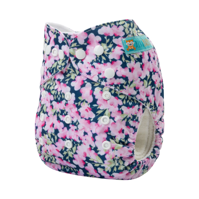 ALVABABY One Size Print Pocket Cloth Diaper-Flowers (H347A)