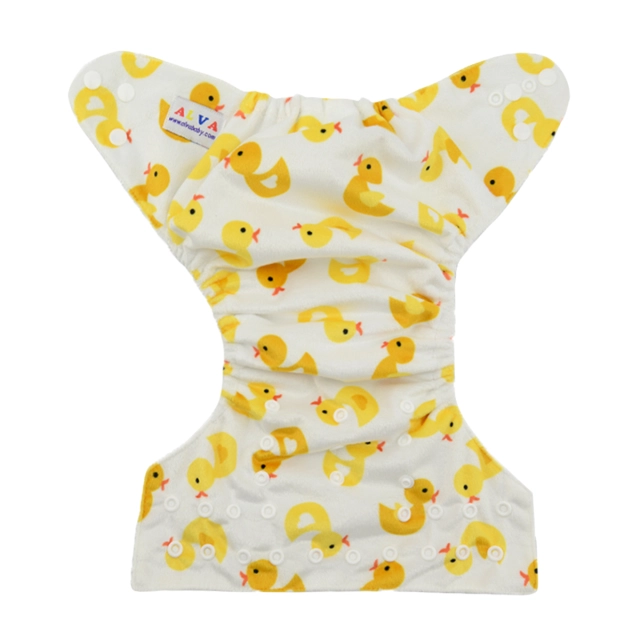 ALVABABY One Size Minky Pocket Cloth Diaper-Ducks (A24A)