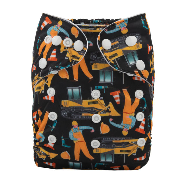 ALVABABY One Size Print Pocket Cloth Diaper -Constructor(H369A)