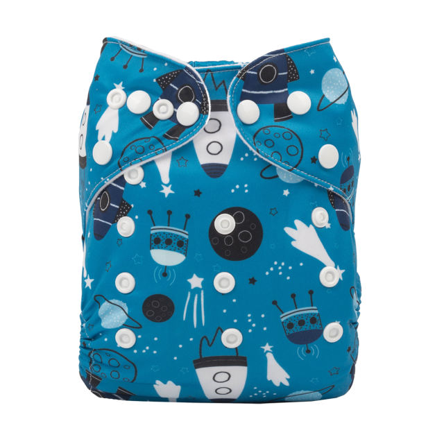 ALVABABY One Size Print Pocket Cloth Diaper- Rocket(H360A)