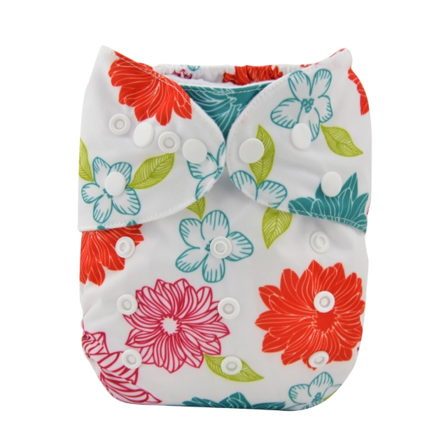 ALVABABY One Size Print Pocket Cloth Diaper -Flowers(YA124A)