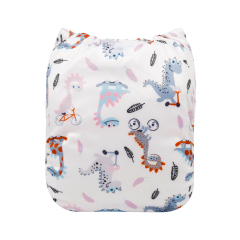 ALVABABY One Size Print Pocket Cloth Diaper-Dinosaur (H379A)