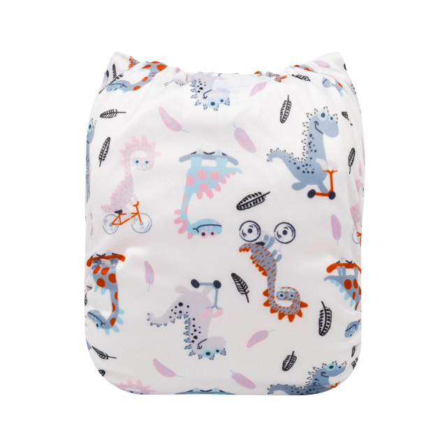 ALVABABY One Size Print Pocket Cloth Diaper-Dinosaur (H379A)