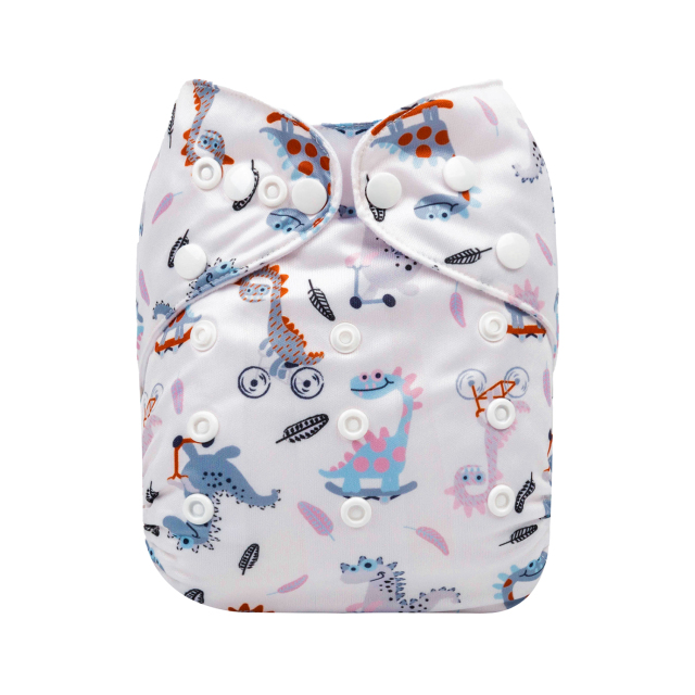 ALVABABY One Size Print Pocket Cloth Diaper-Dinosaur (H379A)