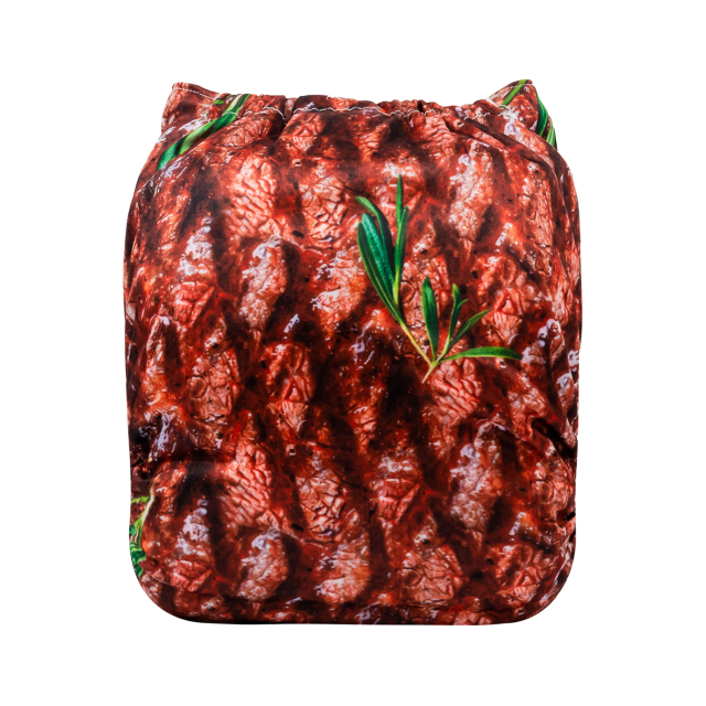 ALVABABY One Size Print Pocket Cloth Diaper-steak (H373A)