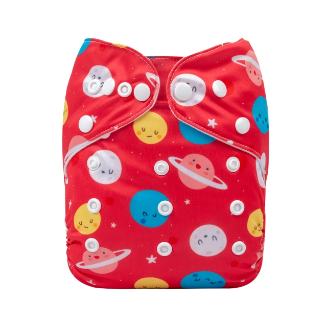 ALVABABY One Size Print Pocket Cloth Diaper -Planet(H378A)
