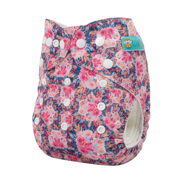 ALVABABY One Size Print Pocket Cloth Diaper -Flowers(H348A)