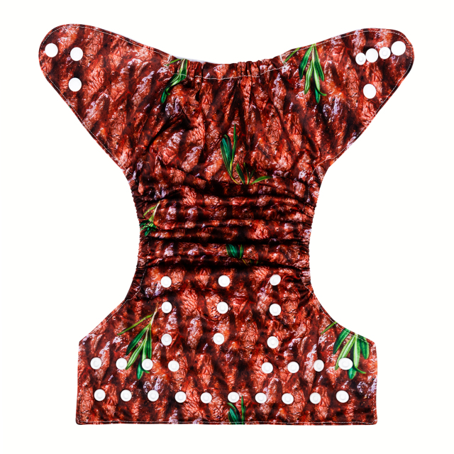 ALVABABY One Size Print Pocket Cloth Diaper-steak (H373A)