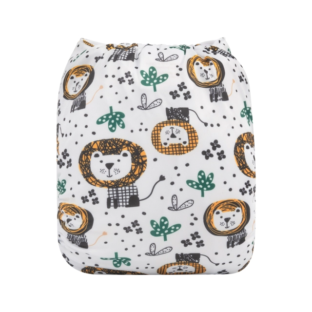 ALVABABY One Size Print Pocket Cloth Diaper-Lions (H358A)