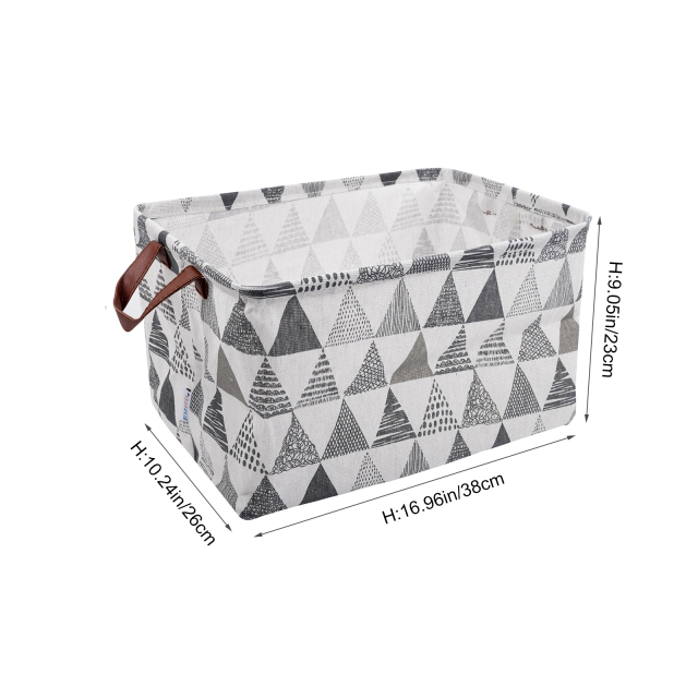 ALVABABY Collapsible Storage basket with Durable Handle, Rectangular Cotton Linen Waterproof Storage Bin (SN-F11A)