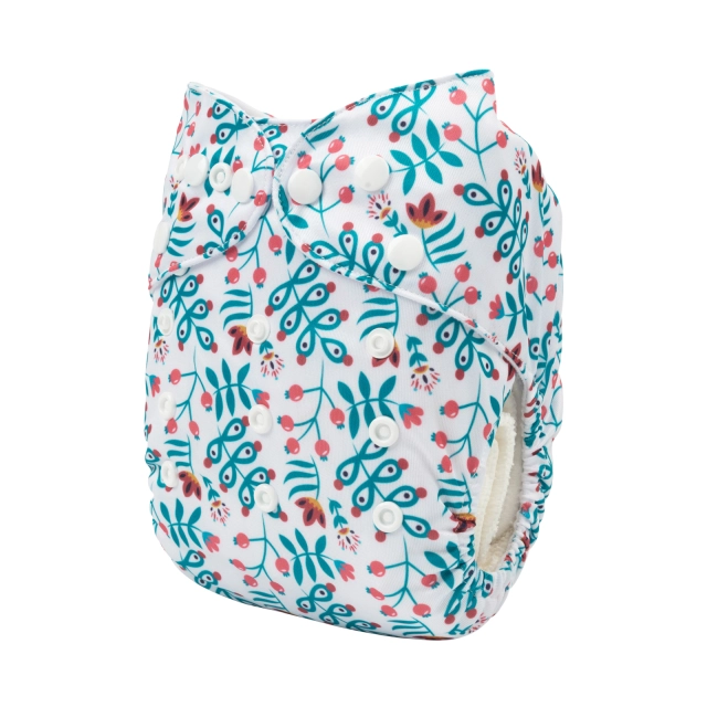 ALVABABY One Size Print Pocket Cloth Diaper-Leaves (H380A)