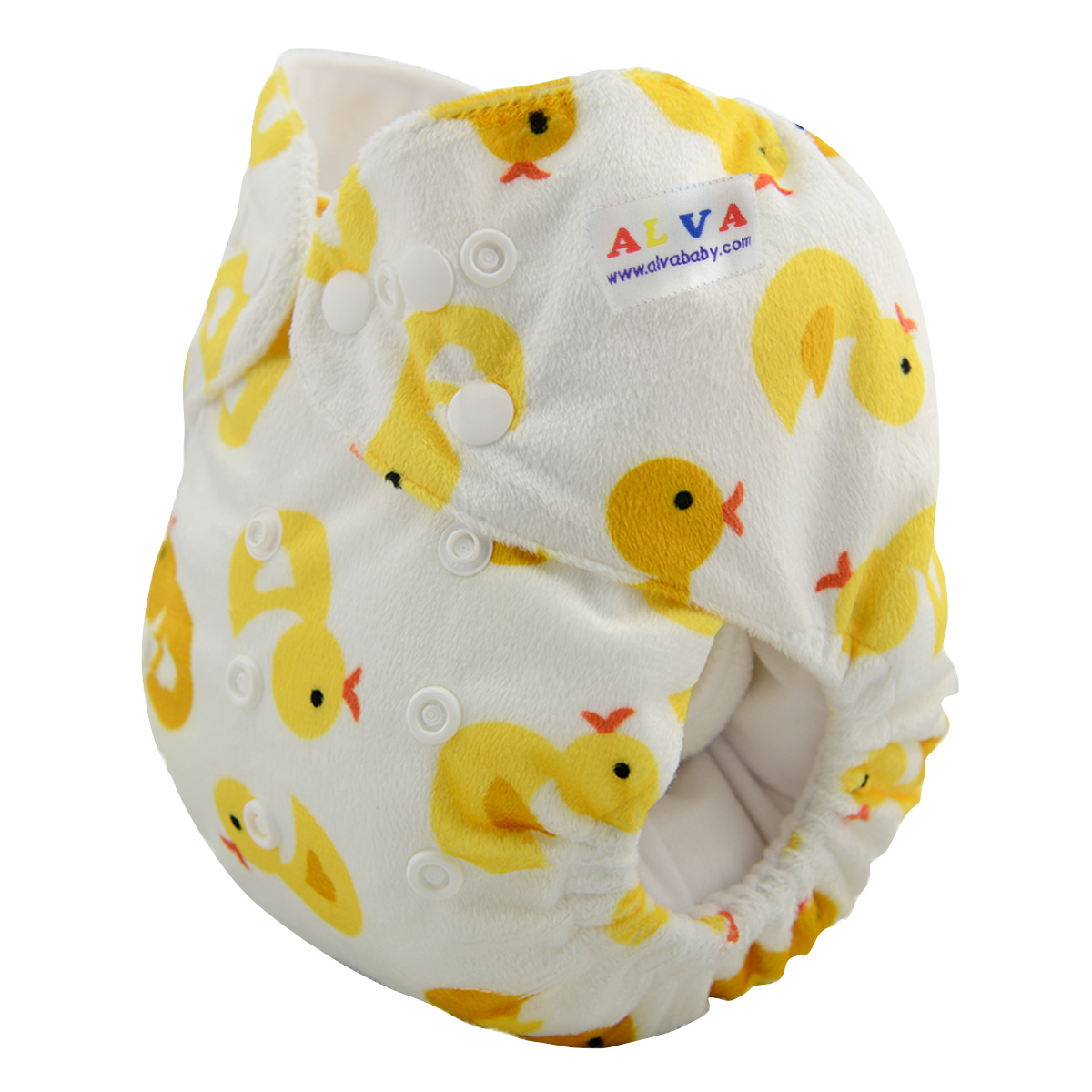 ALVABABY Print Cloth Diaper - One Size Adjustable Washable & Reusable Diaper for Babies and Toddlers (Ducks, A24A)