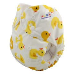 ALVABABY One Size Minky Pocket Cloth Diaper-Ducks (A24A)