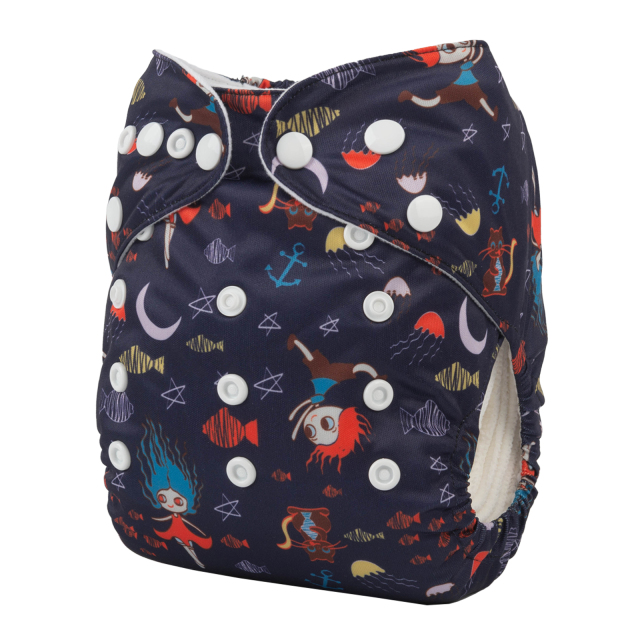 ALVABABY One Size Print Pocket Cloth Diaper-Star (H368A)