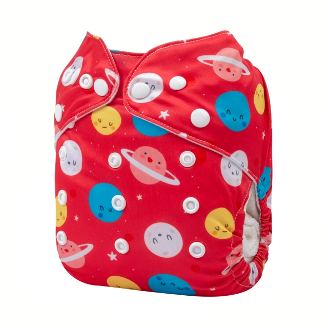 ALVABABY One Size Print Pocket Cloth Diaper -Planet(H378A)