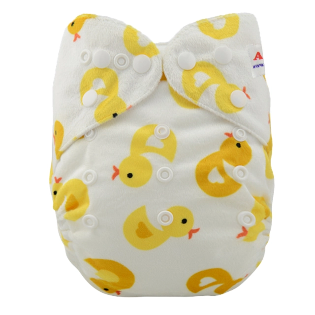 ALVABABY One Size Minky Pocket Cloth Diaper-Ducks (A24A)