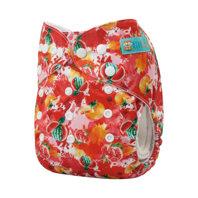 ALVABABY One Size Print Pocket Cloth Diaper -Fruits(H344A)