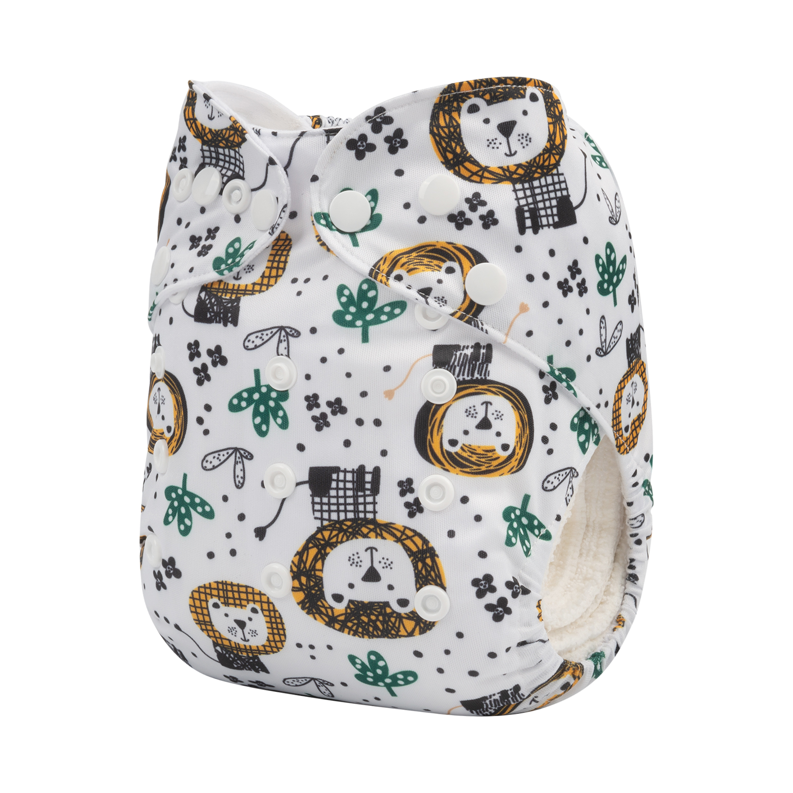 ALVABABY Print Cloth Diaper - One Size Adjustable Washable & Reusable Diaper for Babies and Toddlers (Lions, H358A)