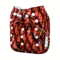 ALVABABY One Size Print Pocket Cloth Diaper-steak (H373A)