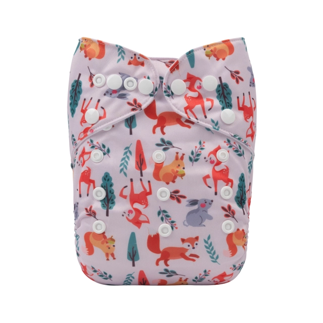 ALVABABY One Size Print Pocket Cloth Diaper -Animals(H388A)