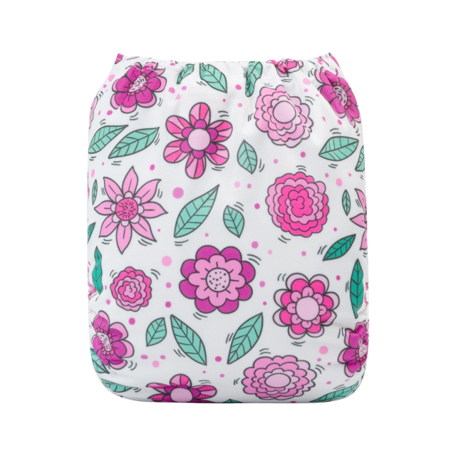 ALVABABY One Size Print Pocket Cloth Diaper -Flowers(H355A)
