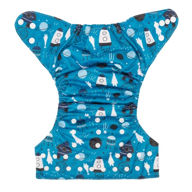 ALVABABY One Size Print Pocket Cloth Diaper- Rocket(H360A)