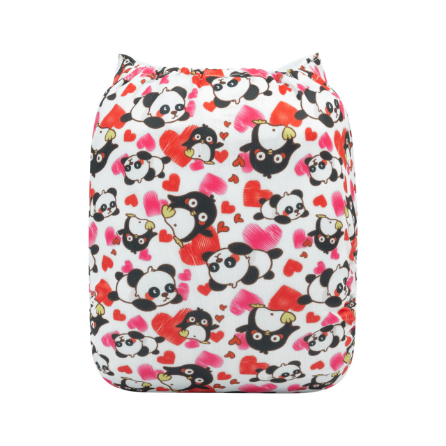 ALVABABY One Size Print Pocket Cloth Diaper -Love and animals(H363A)
