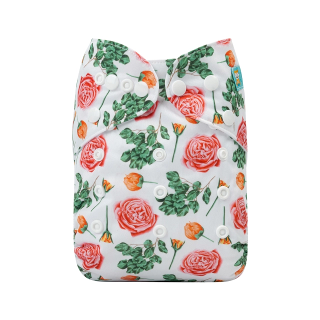 ALVABABY One Size Print Pocket Cloth Diaper-Flowers (H340A)