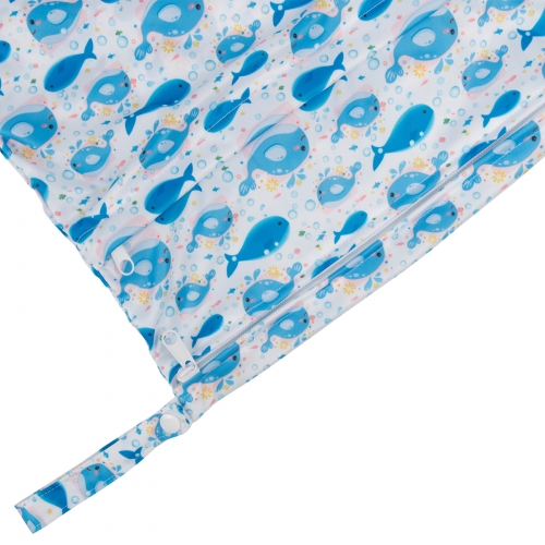 ALVABABY Diaper Wet/Dry Bag Waterproof Reusable with Two Zippered Pockets for Cloth Diapers, Swimsuits, Travel, and Gym (L-SW99A)